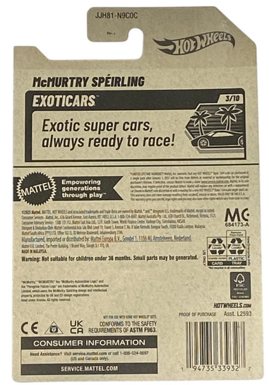 Hot Wheels McMurtry Speirling Blue 25/250 Exoticars 3/10