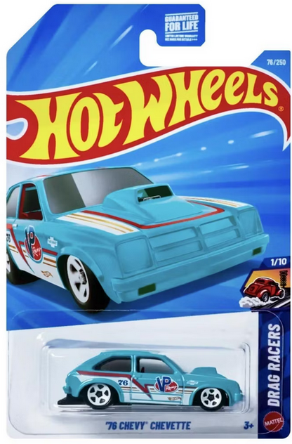 Hot Wheels 1976 Chevy Chevette Blue 76/250 Drag Racers 1/10
