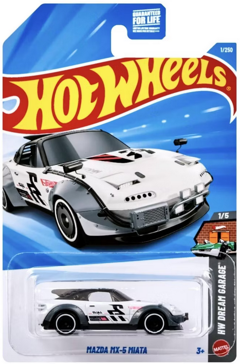 Hot Wheels Mazda MX-5 Miata w/Graphic Design 1/250 HW Dream Garage 1/5
