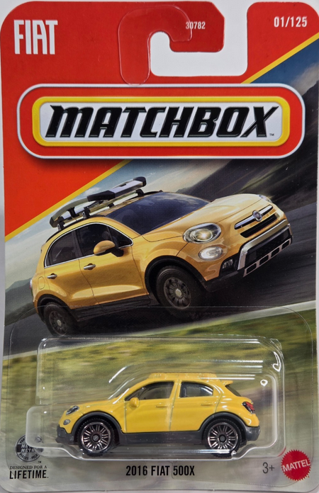 Matchbox 2016 Fiat 500X Yellow 01/125