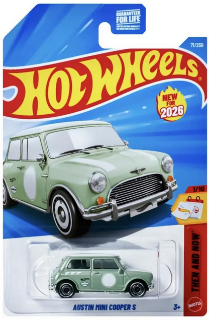 Hot Wheels Austin Mini Cooper S Light Green 71/250 Then and Now 1/10