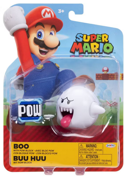 Nintendo Super Mario 4" Boo with Pow Block Figure Wave 48