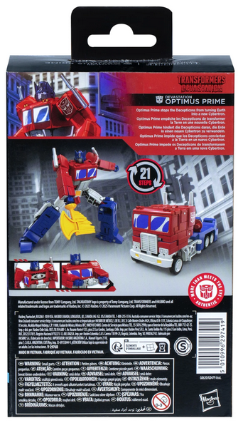 Transformers Studio Series Deluxe Class Transformers: Devastation Optimus Prime 4.5” Action Figure, 8+