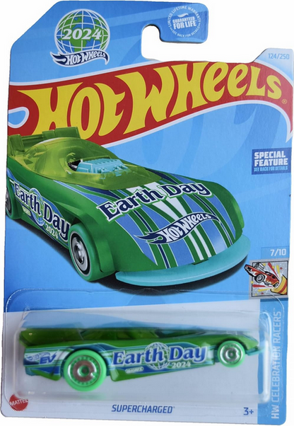 Hot Wheels Supercharged (Green) Earth Day 124/250 HW Celebration Racers 7/10