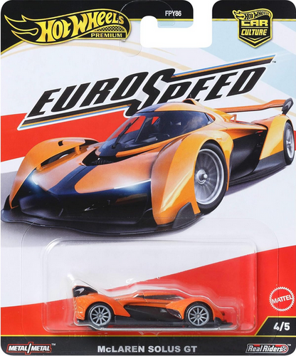 Hot Wheels Premium Car Culture McLaren Solus GT, Eurospeed Vehicle with Real Riders Tires