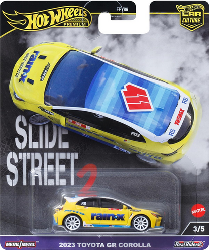 Hot Wheels Premium Toyota Corolla GR Car Culture Collectible Slide Street Vehicle with Real Riders Tires