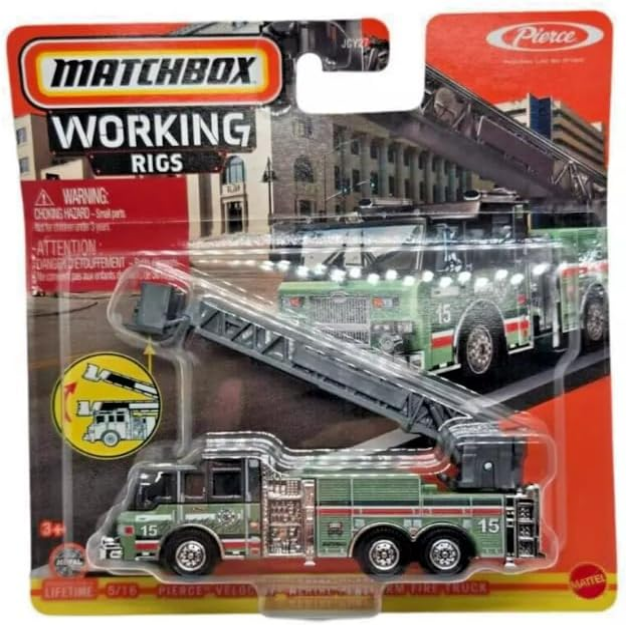 Matchbox Working Rigs Pierce Velocity Fire Truck, Aerial Platform (Green)