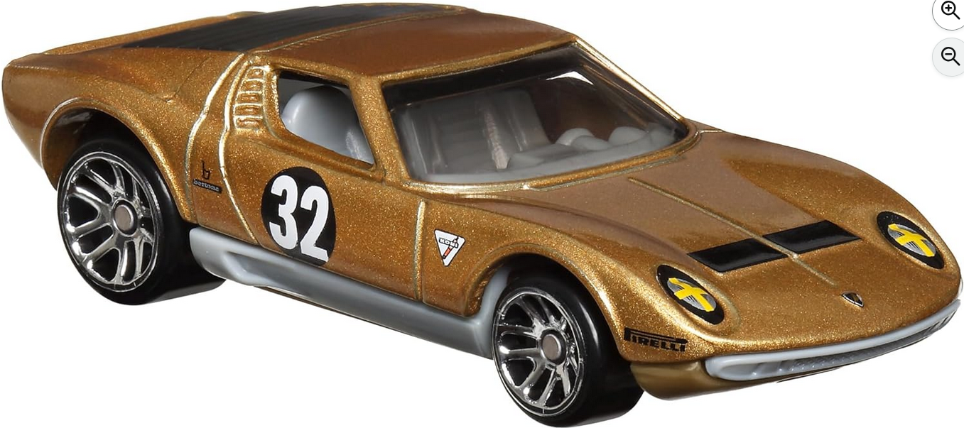 Hot Wheels 1971 Lamborghini Miura SV (Gold), Vintage Racing Club 4/6