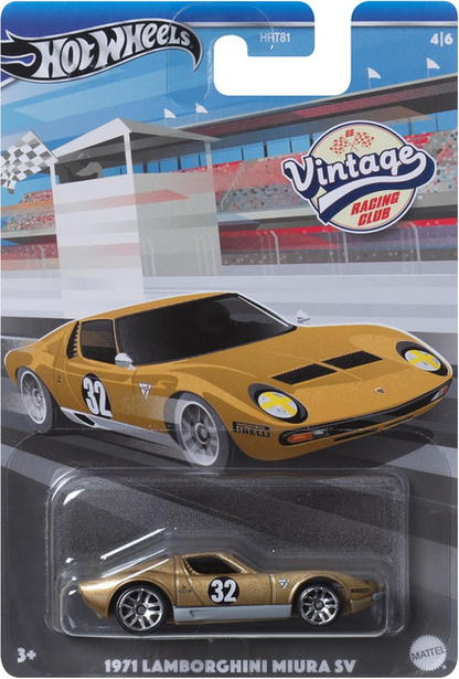 Hot Wheels 1971 Lamborghini Miura SV (Gold), Vintage Racing Club 4/6