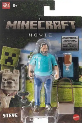 Mattel - Minecraft Movie 4'' Steve Figure with Accessories - Collectibles - Multicolor