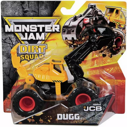 Monster Jam Dirt Squad Dugg Excavator Truck, 1:64 Scale Die-Cast Vehicle