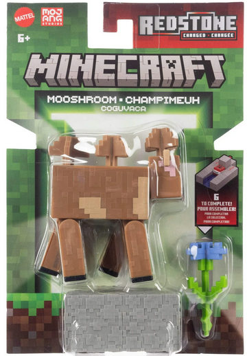 Minecraft Brown Mushroom Action Figure & Accessory Set, 3.25-inch Scale Collectible Toy