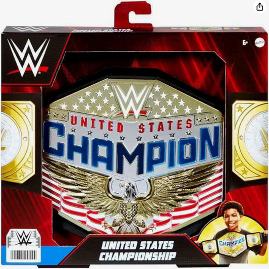 WWE United States US Championship Role Play Kids Title Belt, Authentic Styling with Adjustable Belt Ages 6 Years Old & Up