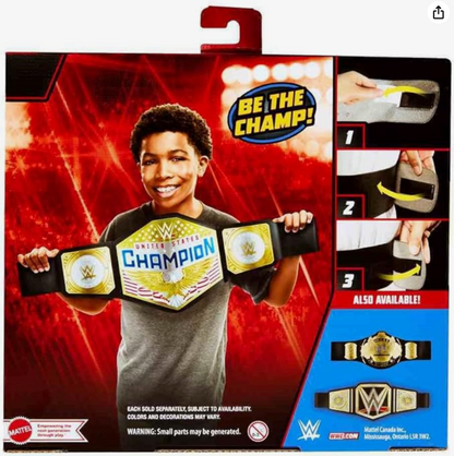 WWE United States US Championship Role Play Kids Title Belt, Authentic Styling with Adjustable Belt Ages 6 Years Old & Up