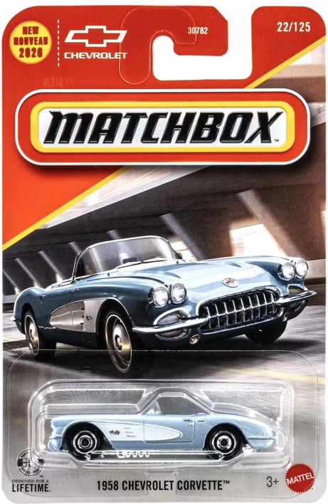 Matchbox 1958 Chevrolet Corvette Light Blue 22/125