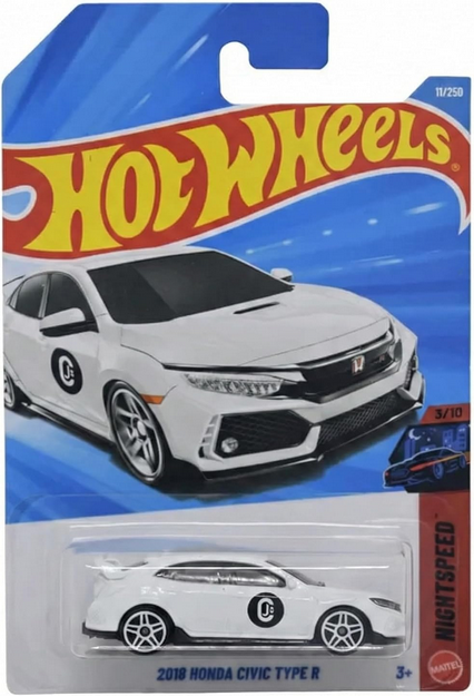 Hot Wheels 2018 Honda Civic Type R [White] 11/250 Night Speed 3/10