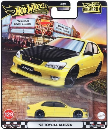 Hot Wheels Premium '98 Toyota Alteza #129 Boulevard Real Riders Yellow