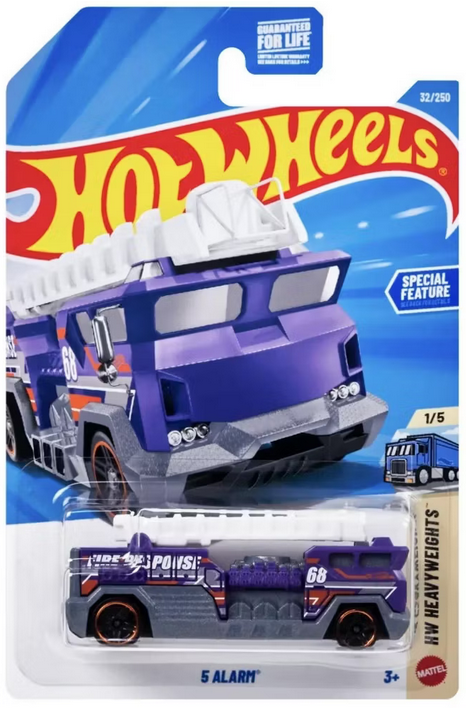 Hot Wheels Fire Truck 5 Alarm Purple 32/250 HW Heavy Weights 1/5