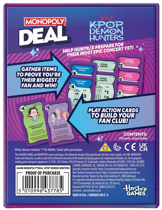 Monopoly Deal: KPop Demon Hunters Card Game