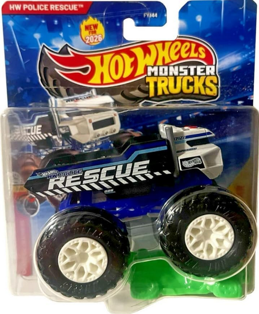 Hot Wheels Monster Trucks Police Rescue, Champion Crashers 8/8 [Includes Crushed Car]
