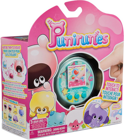 Punirunes, Interactive Digital Toy with 55 Squishy Characters Inside, Reacts to Touch, Color Display, Kids Toys for Ages 5 and up