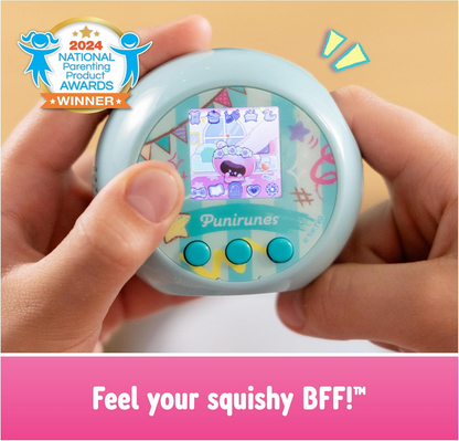 Punirunes, Interactive Digital Toy with 55 Squishy Characters Inside, Reacts to Touch, Color Display, Kids Toys for Ages 5 and up
