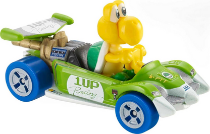 Hot Wheels Mario Kart Characters and Karts as 1:64 Die-Cast Cars, Koopa Troopa/Circuit Special Vehicle