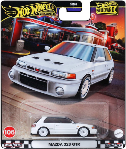 Hot Wheels Boulevard Mazda 323 GTR 1:64 Scale Die-Cast Car, White