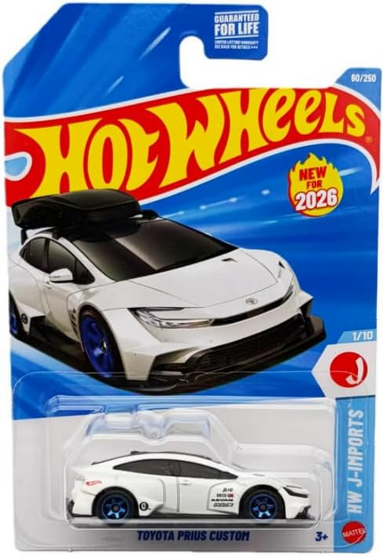 Hot Wheels Toyota Prius Custom (No Roof Rack Variant) [White] J-Imports 1/10, 60/250, New for 2026! 1:64 Scale Diecast Toy Vehicle