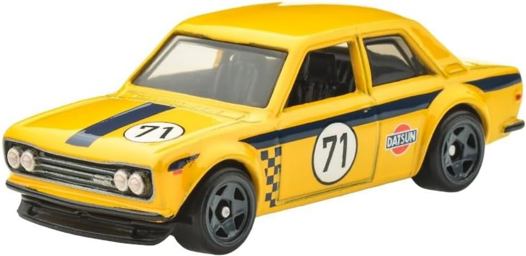 Hot Wheels Silver Series Rally Racers '71 Datsun 510 [Yellow] 4/5, 1:64 Scale Diecast Toy Vehicle