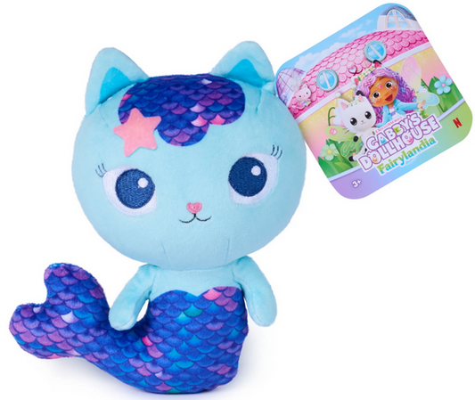Gabby’s Dollhouse Fairylandia MerCat 6-inch Plush Toy, for Ages 3 and up