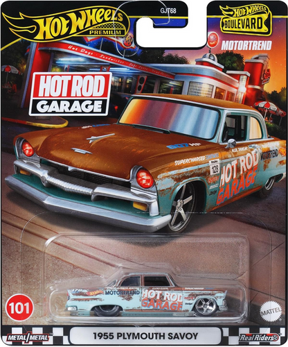 Hot Wheels Premium 1955 Plymouth Savoy Motor Trend Boulevard Hot Rod Garage 2024 #101