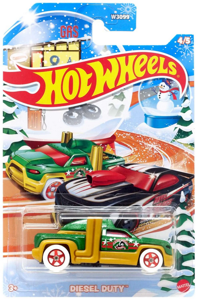 Hot Wheels Diesel Duty, Holiday Card 4/5 [Green]