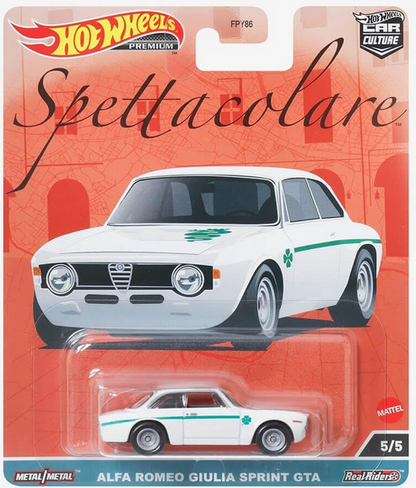 Hot Wheels Alfa Romeo Giulai Sprint GTA, Car Culture Spettacolare 5/5 [White]