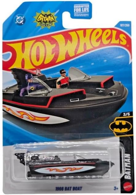 Hot Wheels 1966 Bat Boat [Black] 107/250 Batman 3/5 1:64 Scale