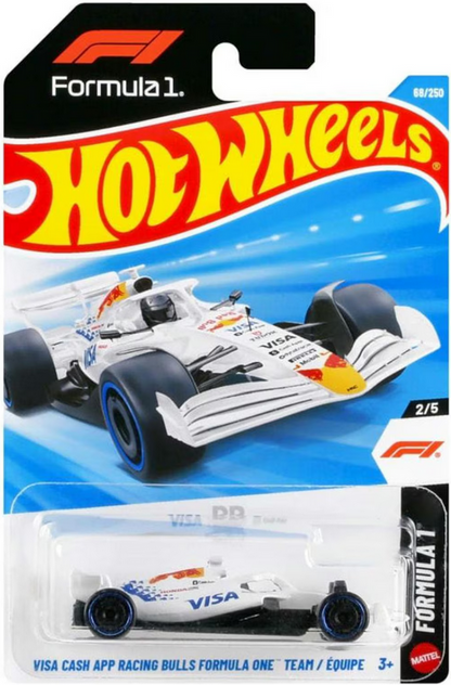 Hot Wheels VISA Cash APP Racing Bulls Formula One Team [White] 68/250 Fomula 1 2/5 1:64 Scale