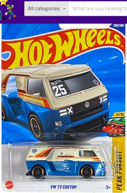 Hot Wheels VW T3 Custom Tan/Blue 200/250 Peak Pursuit Series 3/10