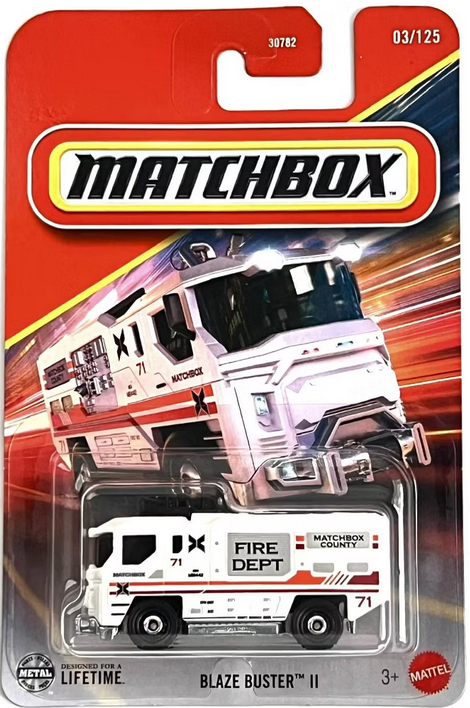 Matchbox Blaze Buster II [White Firetruck] 03/125, 1:64 Scale
