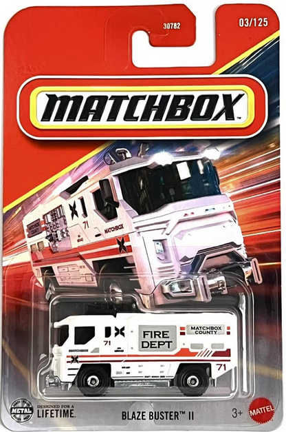 Matchbox Blaze Buster II [White Firetruck] 03/125, 1:64 Scale