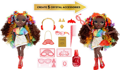 Rainbow High Creative Crystals Iris - Rainbow 11” Fashion Doll with Crystal Accessory Make It Kit, Ring for You, DIY, Crafts, Resin Play, Kids Gift 8+