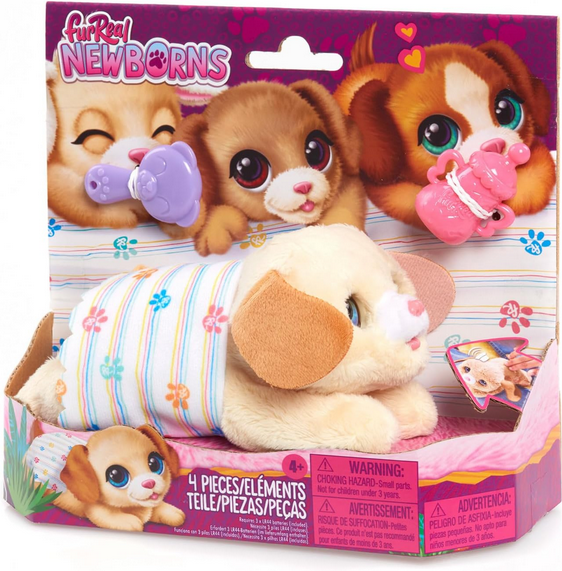 furReal Newborns Puppy Interactive Pet, Small Plush Puppy with Sounds and Motion, Kids Toys for Ages 4 Up