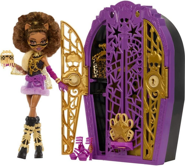 Monster High Skulltimate Secrets Doll and Accessories Set, Hauntlywood Mysteries Clawdeen Wolf with Reveal Closet & 19+ Glam Surprises