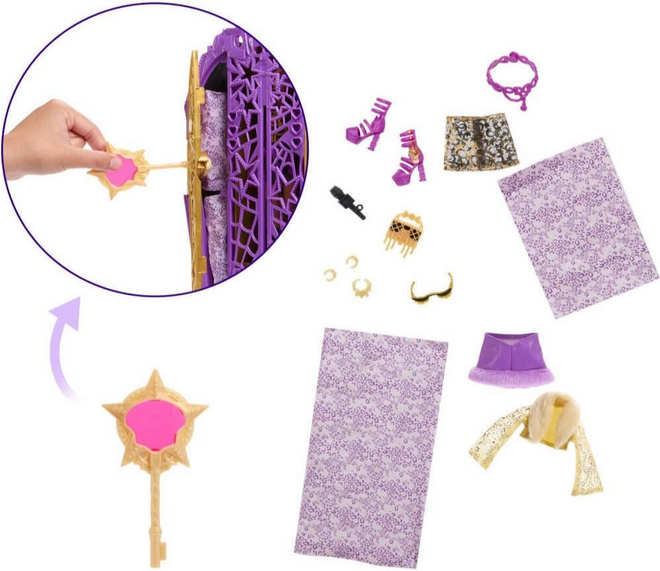 Monster High Skulltimate Secrets Doll and Accessories Set, Hauntlywood Mysteries Clawdeen Wolf with Reveal Closet & 19+ Glam Surprises