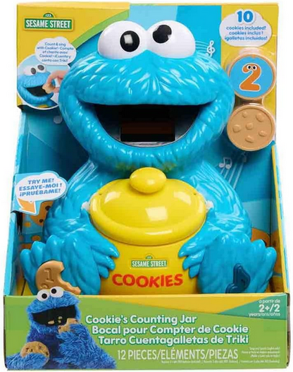 Sesame Street Cookie's Counting Jar, 12-Pieces, 20+ Phrases and Sounds, Learning and Education, Kids Toys for Ages 2 Up
