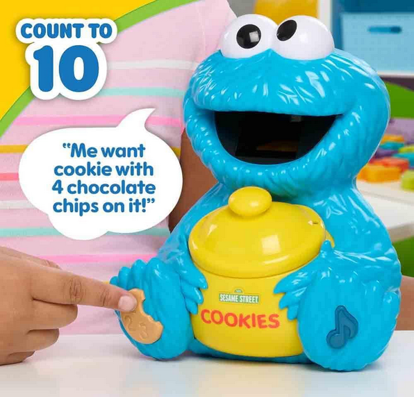 Sesame Street Cookie's Counting Jar, 12-Pieces, 20+ Phrases and Sounds, Learning and Education, Kids Toys for Ages 2 Up