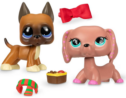 Littlest Pet Shop Cozy Holiday Winter Pals Pet Pairs Great Dane and Dachshund - 2pk