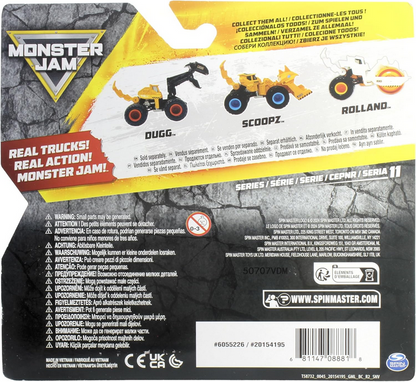Monster Jam Scoopz 1:64 Scale Die-Cast Vehicle, Official Dirt Squad Monster Truck, Series 11