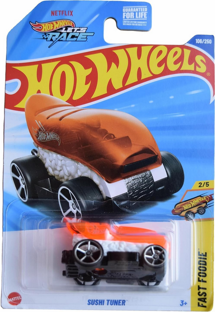 Hot Wheels Sushi Tuner, Fast Foodie 2/5 [Orange/White] 106/250