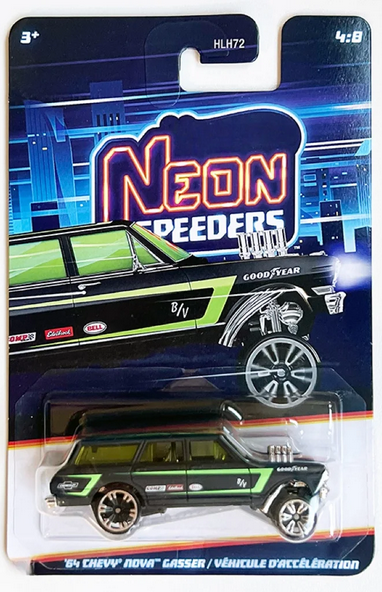 Hot Wheels Neon Speeders '64 Chevy Nova Gasser 4:8