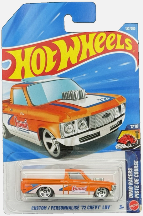 Hot Wheels Custom '72 Chevy Luv Orange/ White 127/250 Drag Racers 7/10